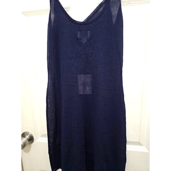 Luxely Women's Navy Blue Swimming Cover Dress Spaghetti Straps Lightweight & Bre - Picture 3 of 7